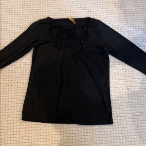 Black tie up long sleeve